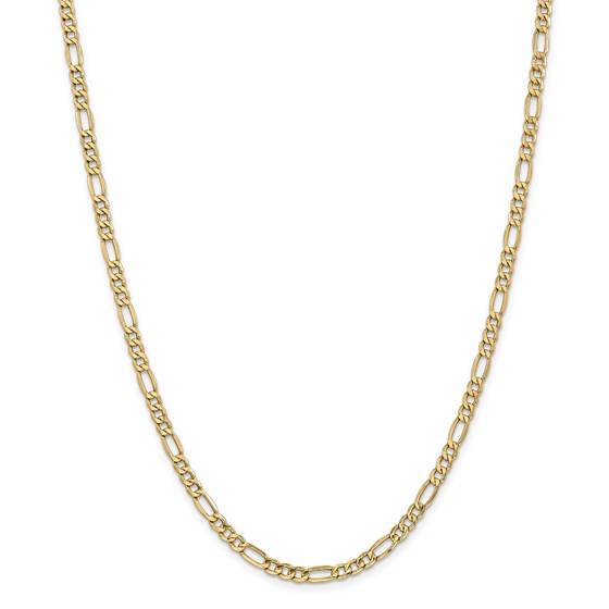 14k Gold 4.40 mm Semi-Solid Figaro Chain Necklace - 24 in. 14k Gold 4.40 mm Semi-Solid Figaro Chain Necklace - 24 in.